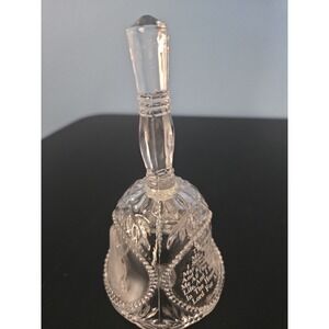Vtg 1986 Artmark 24% Lead Crystal Emson Praying The‎ Lords Prayer Glass Bell  5"